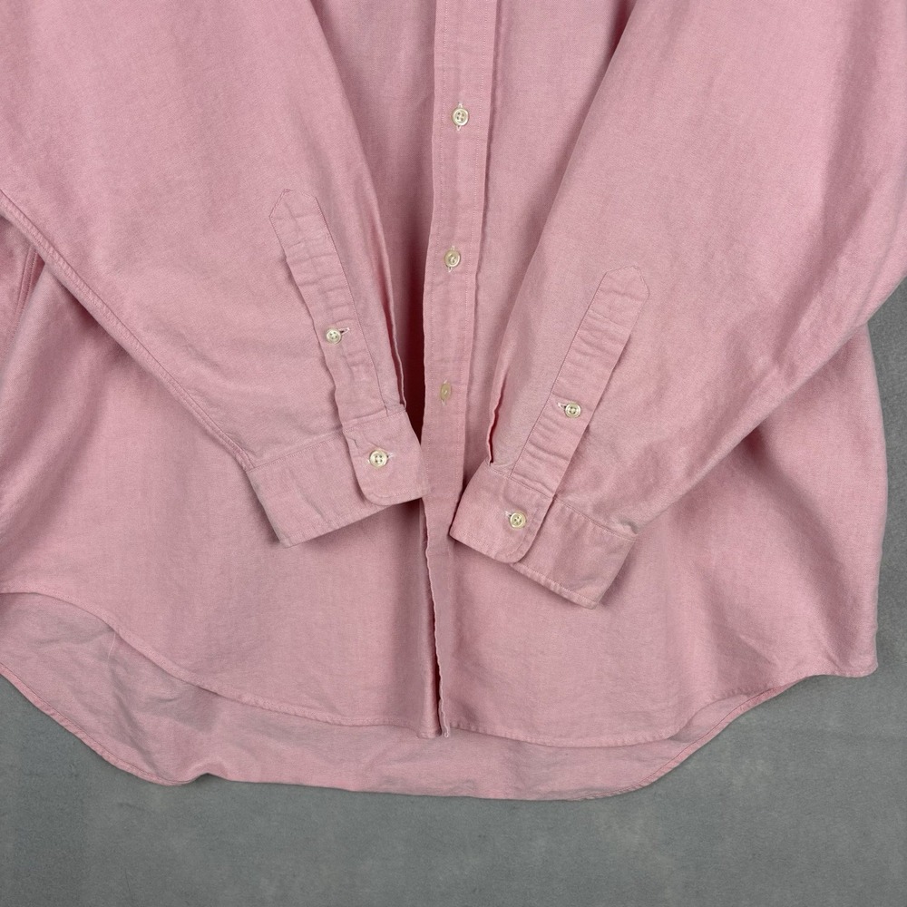 Polo Ralph Lauren Oxford Shirt Mens XL Pink Flesh Pony Long Sleeve OCBD Yarmouth - Picture 8 of 10